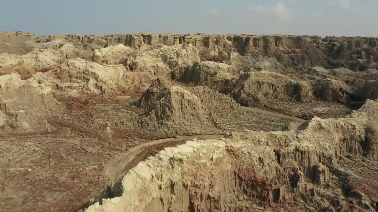 Danakil Desert, Ethiopia: Drone views of most colorful volcanic wasteland