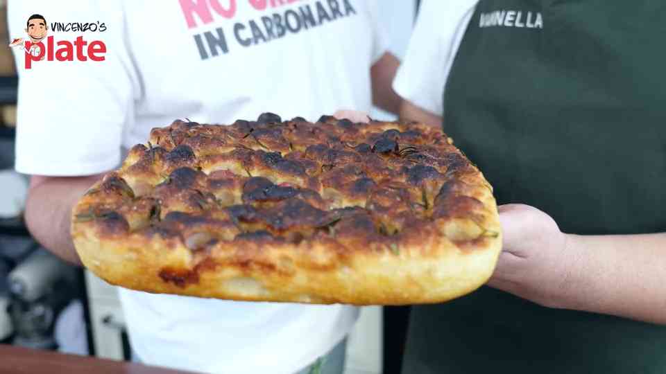 Easy no knead focaccia bread with crispy golden crust
