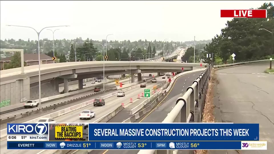 Video: Several massive construction projects in western WA this weekend