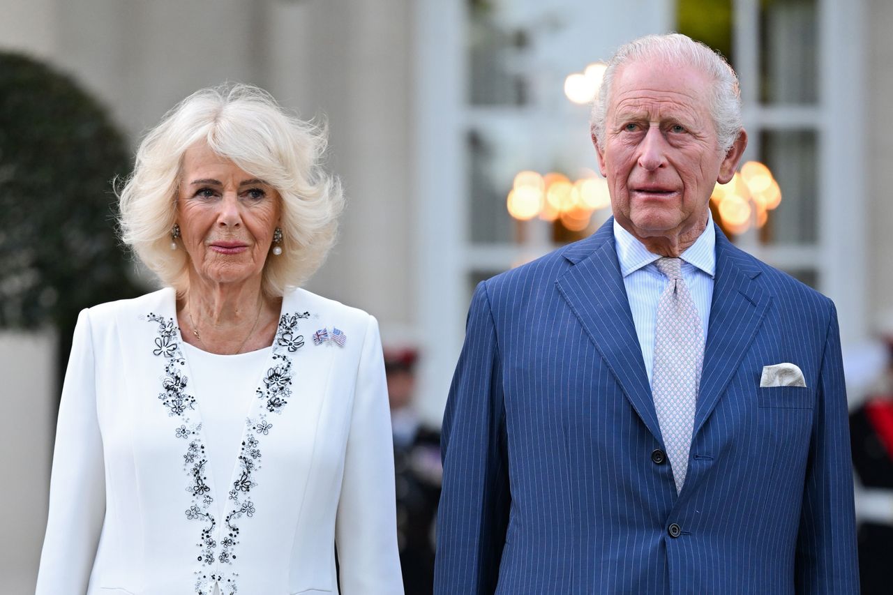Queen Camilla and King Charles at the White House on April 27, 2026.