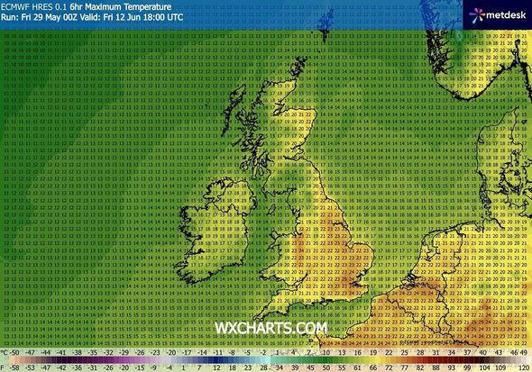 UK weather maps show exact date 25C heat surge returns to UK - 3 ...