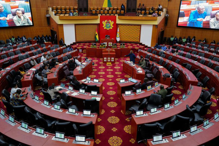 Ghanaian lawmakers attend a parliamentary session on the Human Sexual Rights and Family Values Bill in Accra, Ghana, May 29, 2026. REUTERS/Francis Kokoroko