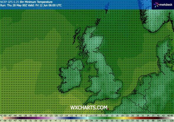 UK weather maps show exact date temperatures plunge to 2C in June