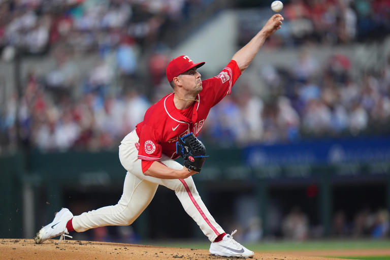 Gore tosses 6 1/3 shutout innings, Rangers hit 3 homers in 9-1 win over ...