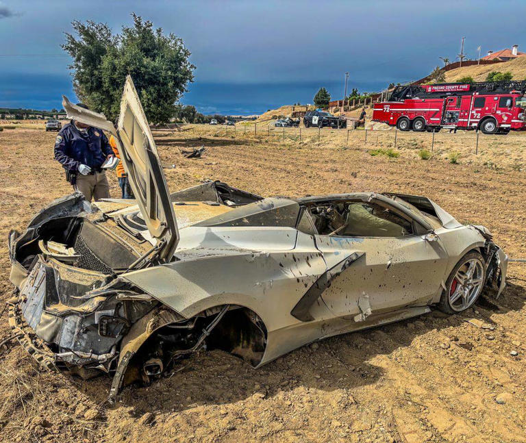 Corvette flattened in violent rollover crash on Friant Road north of Fresno