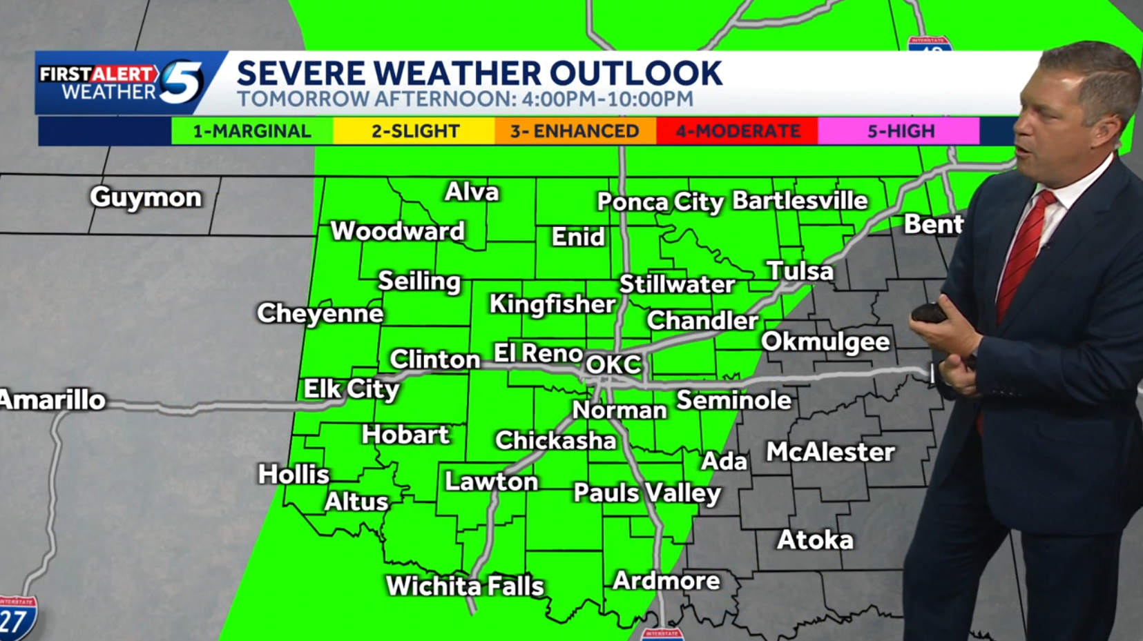 Timeline: Severe weather risk with damaging winds, hail for Oklahoma ...