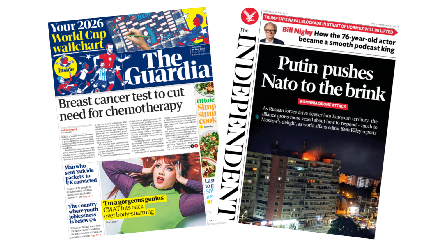 'Putin pushes NATO to brink' and 'groundbreaking' breast cancer test