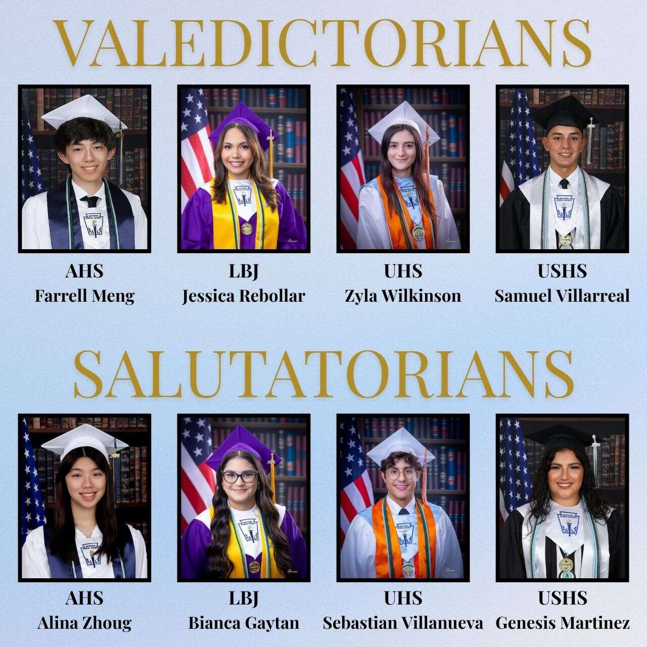UISD recognizes efforts of Class of 2026 valedictorians and salutatorians