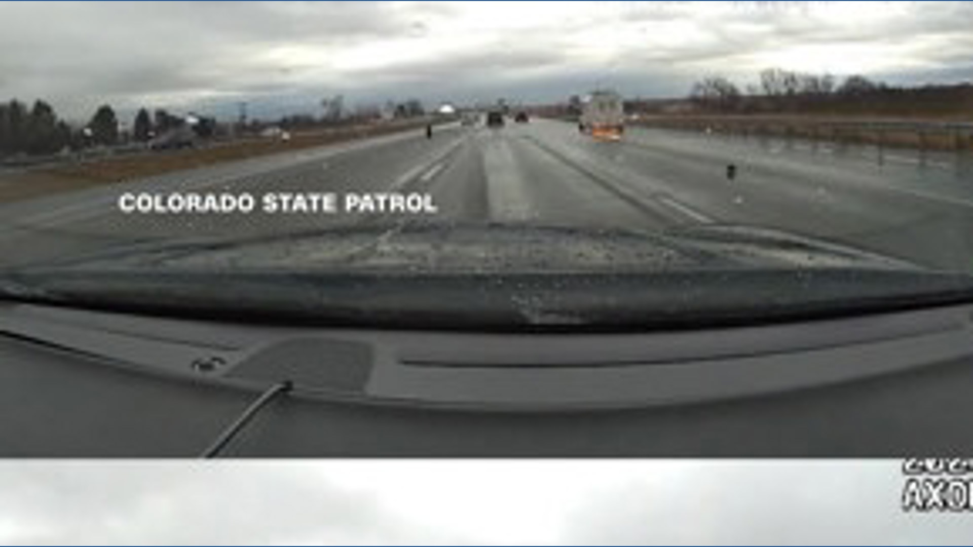 Rogue tire whizzes past patrol car