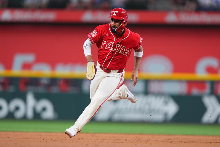 Gore tosses 6 1/3 shutout innings, Rangers hit 3 homers in 9-1 win over ...