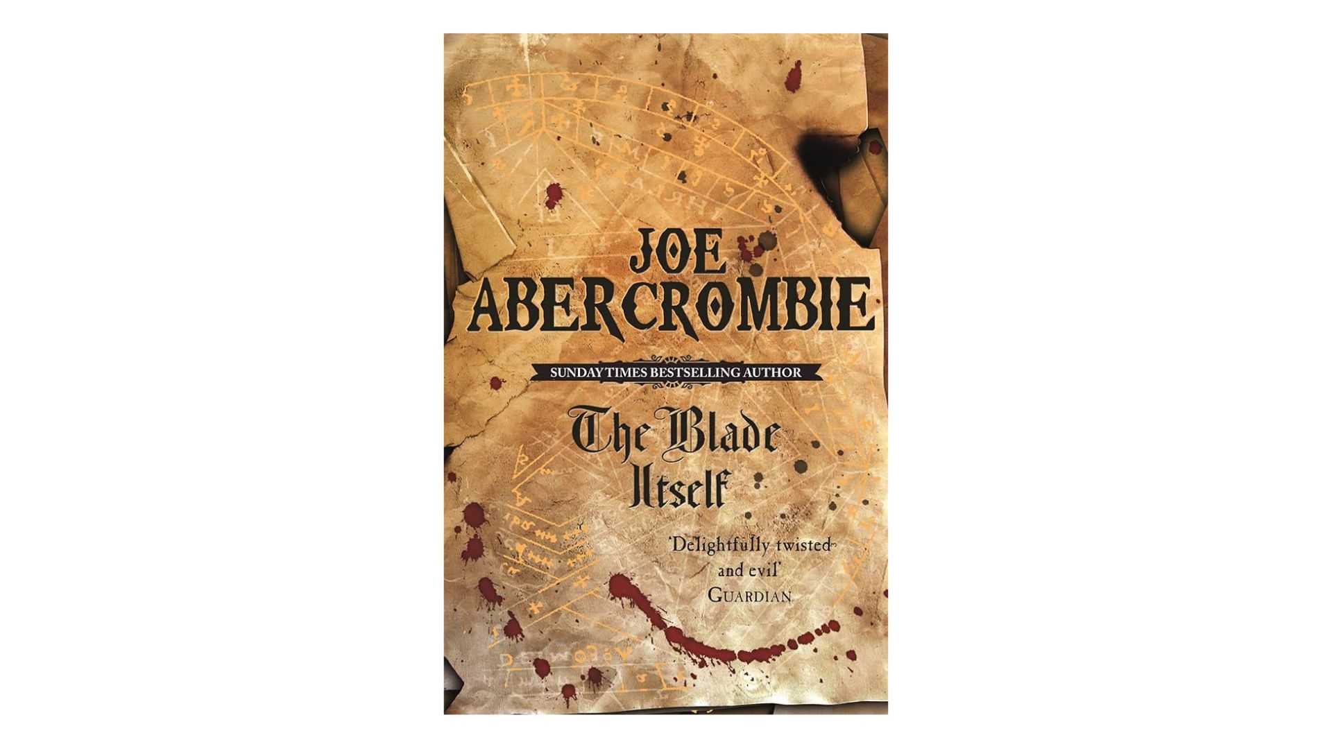 The Blade Itself by Joe Abercrombie book cover on a white background
