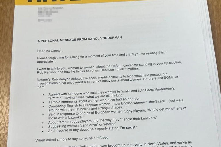 Carol Vorderman brands Reform candidate 'little coward' as she sends ...