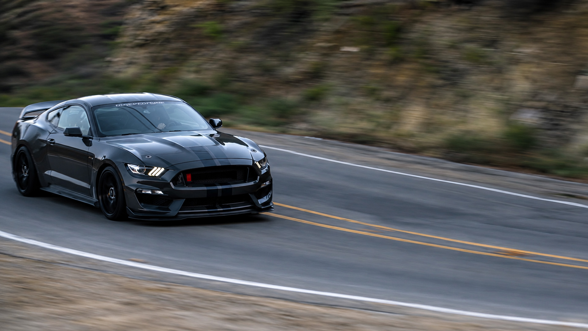 Carbon fiber GT350R pulls hard through open roads
