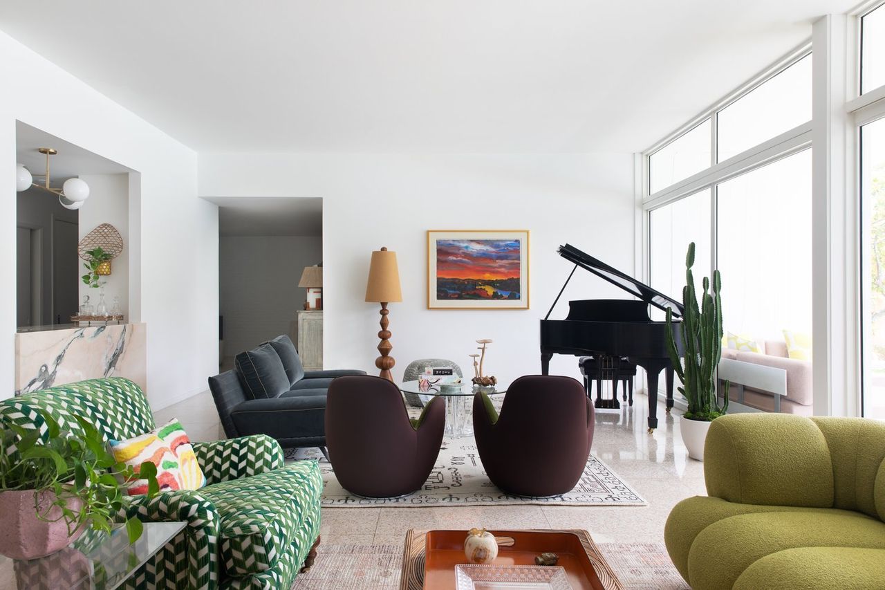 oval lampshade in living room