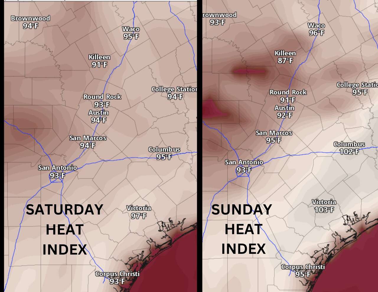 Can Texas handle weekend heat amped up by humidity until rain chances ...