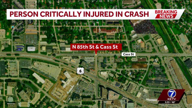 Driver critically injured in crash near 85th and Cass streets