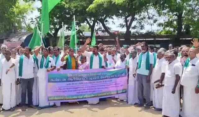 Farmers protest in Nagapattinam against Tamil Nadu government's broken ...