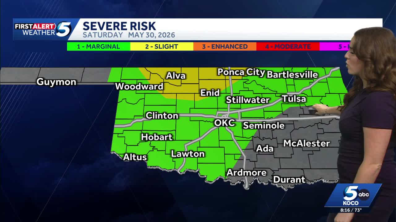 Timeline: Increased storm risk brings low tornado threat to Oklahoma