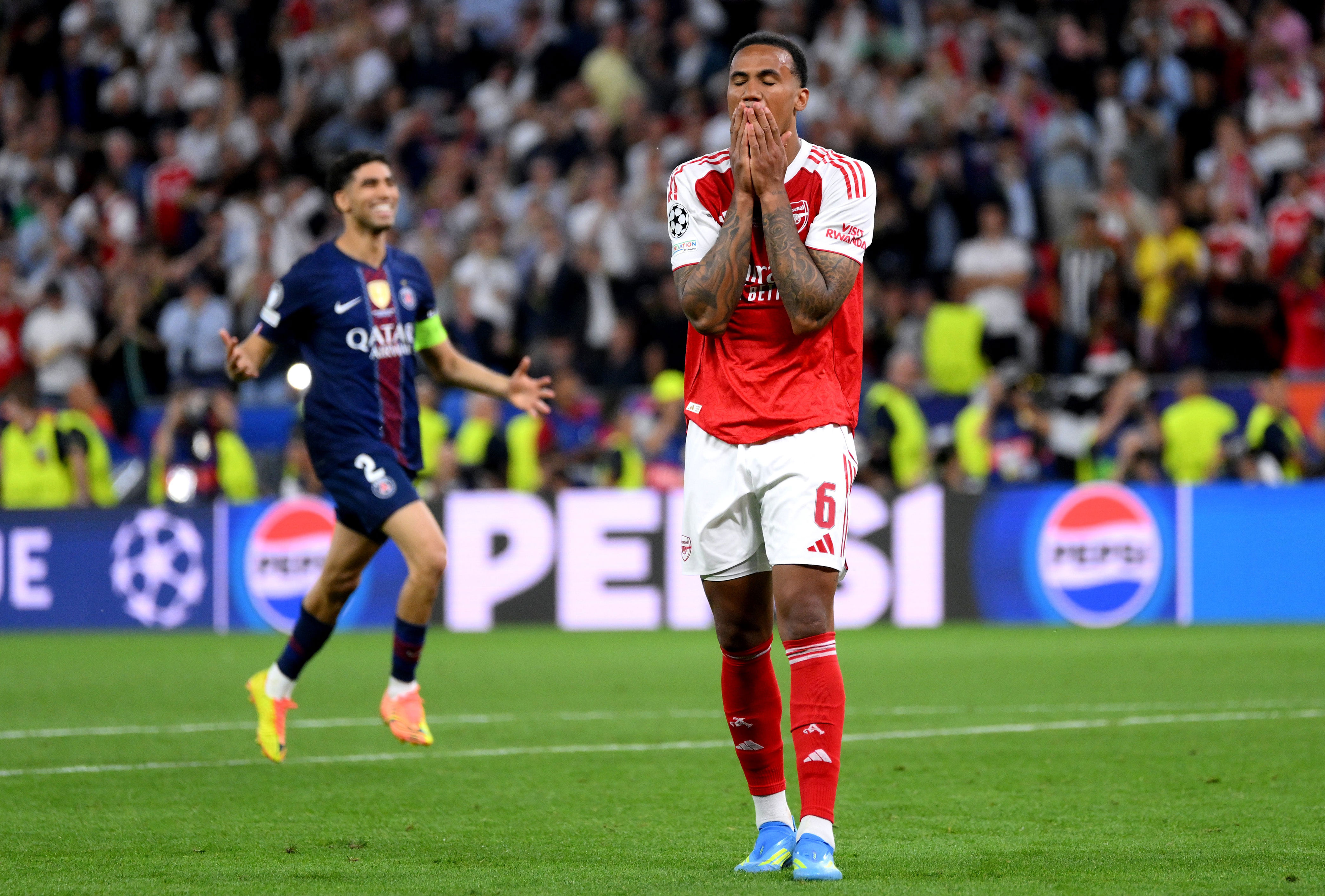 Gabriel missed the decisive spot kick which handed the Champions League title to PSG (Getty)