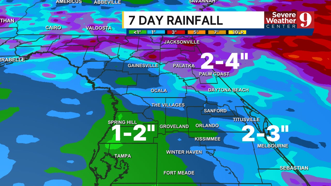 Central Florida rain and thunderstorm chances increase through next week