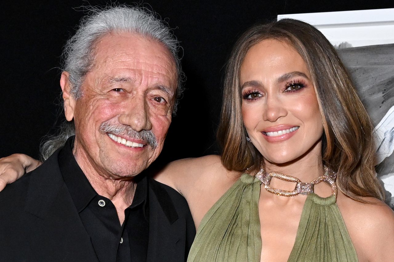 Edward James Olmos (left) and Jennifer Lopez (right) in May 2026. Credit: Gilbert Flores/Variety via Getty