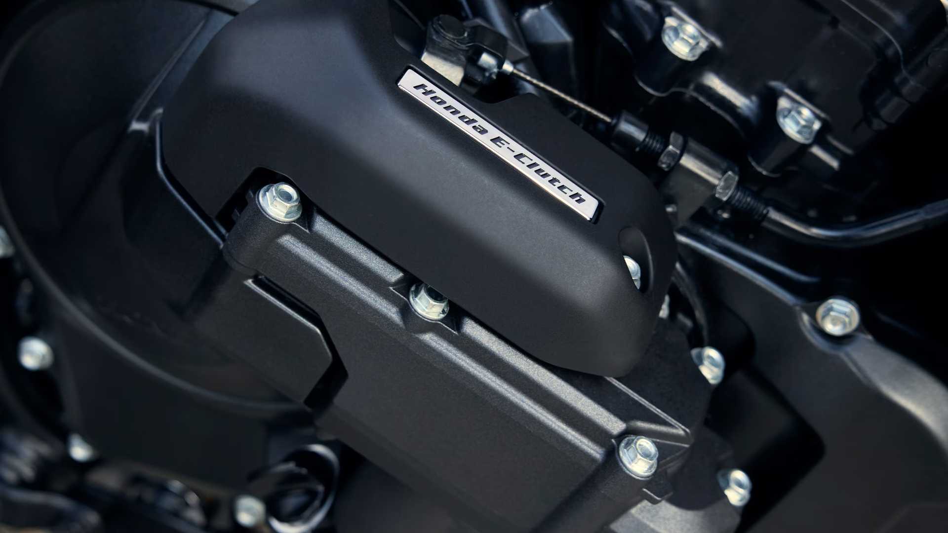 Close-up shot of Honda Transalp 750 E-clutch