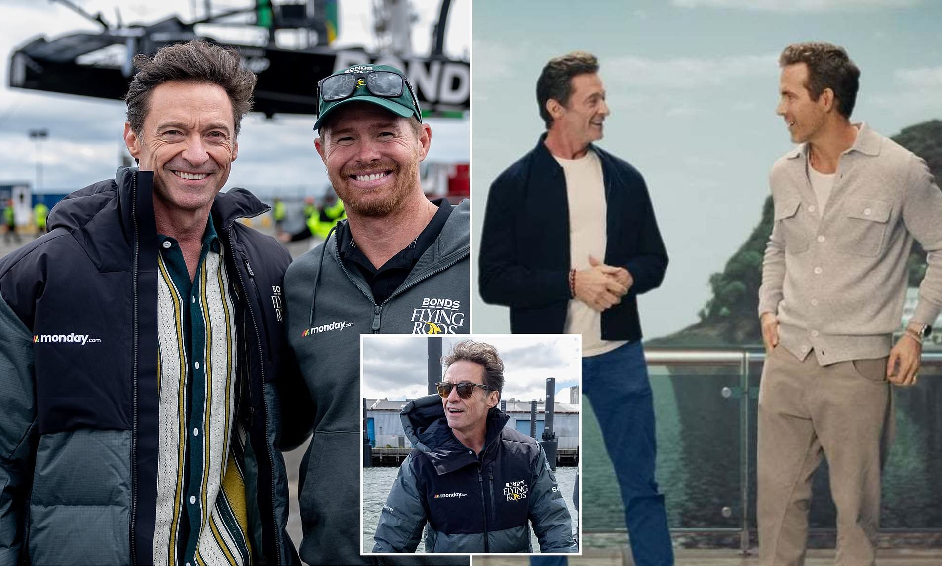 Hugh Jackman and Ryan Reynolds team up as Hollywood mates turn cameras on Australia's racing team