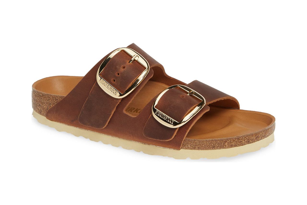 Arizona Big Buckle Slide Sandal Brown
