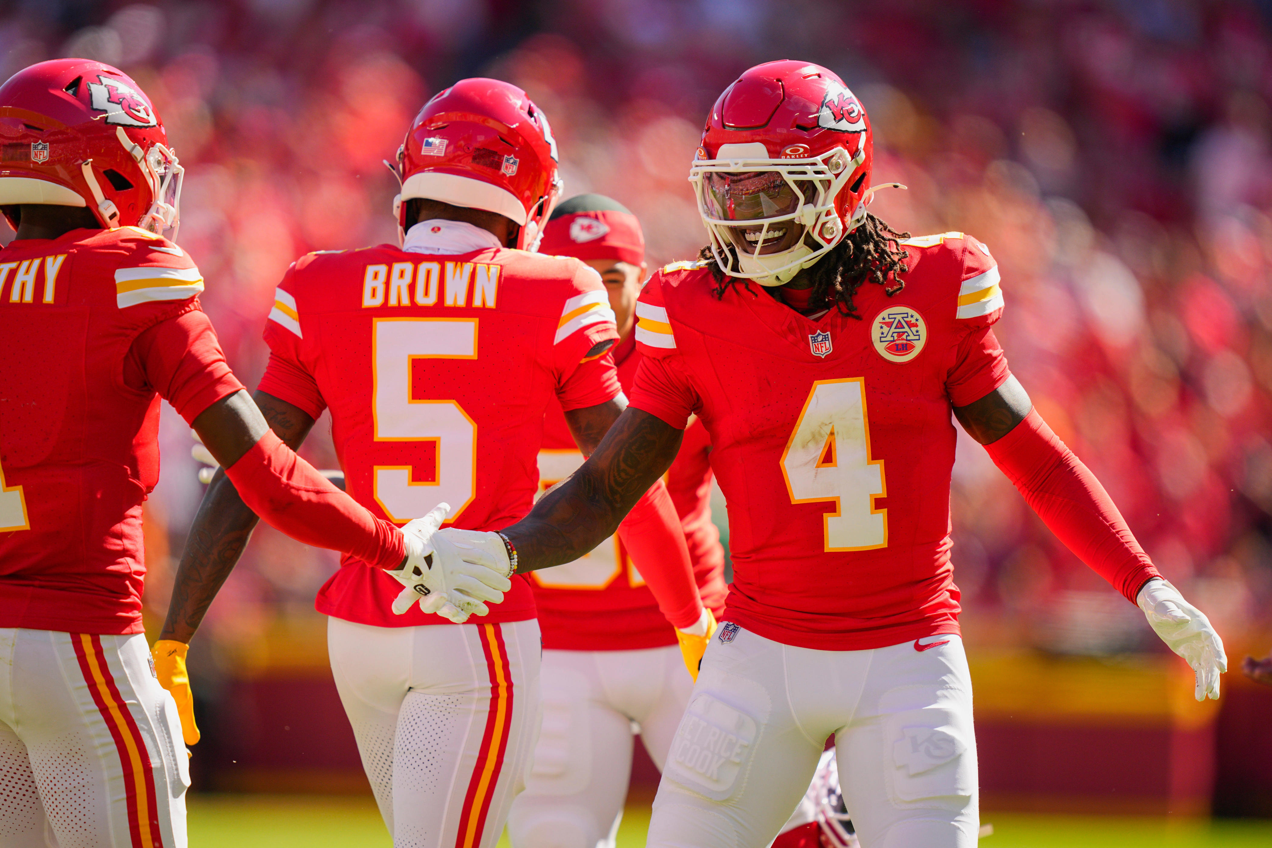 Chiefs WR Xavier Worthy offers support to teammate Rashee Rice