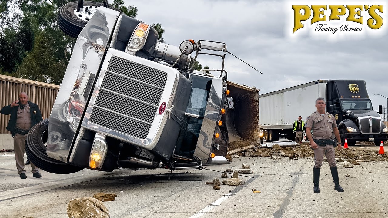 Major semi rollover blocks entire freeway
