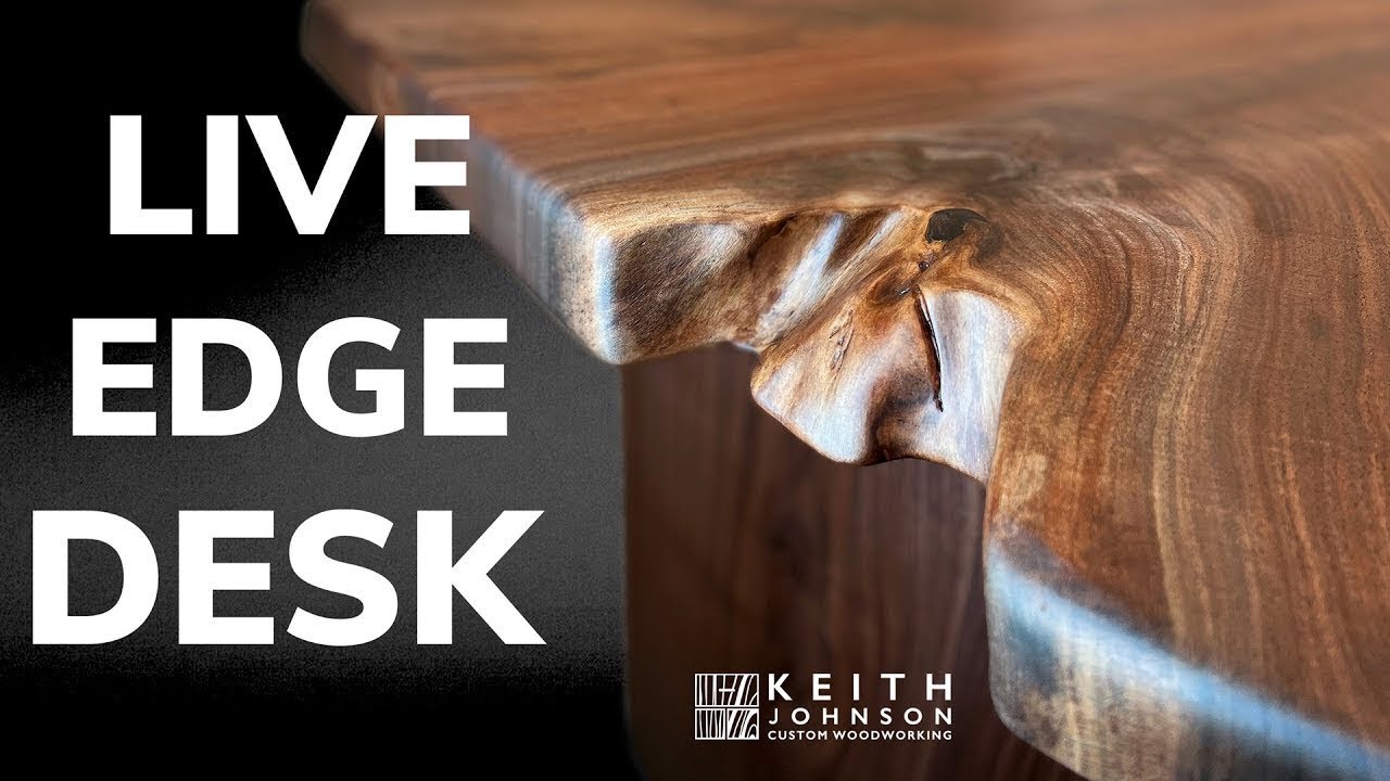Unique walnut slab desk project