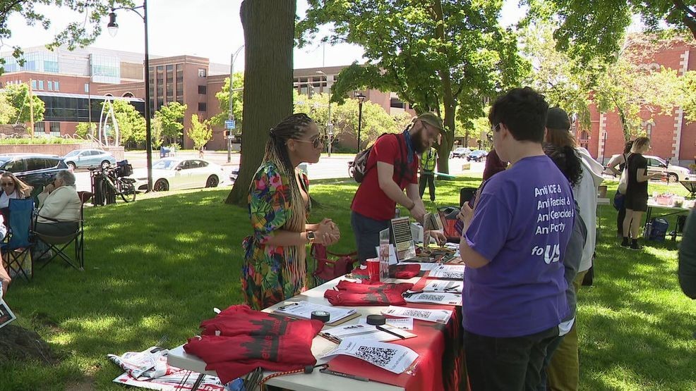 Advocacy groups gather in downtown Rochester to protest RG&E rate hikes