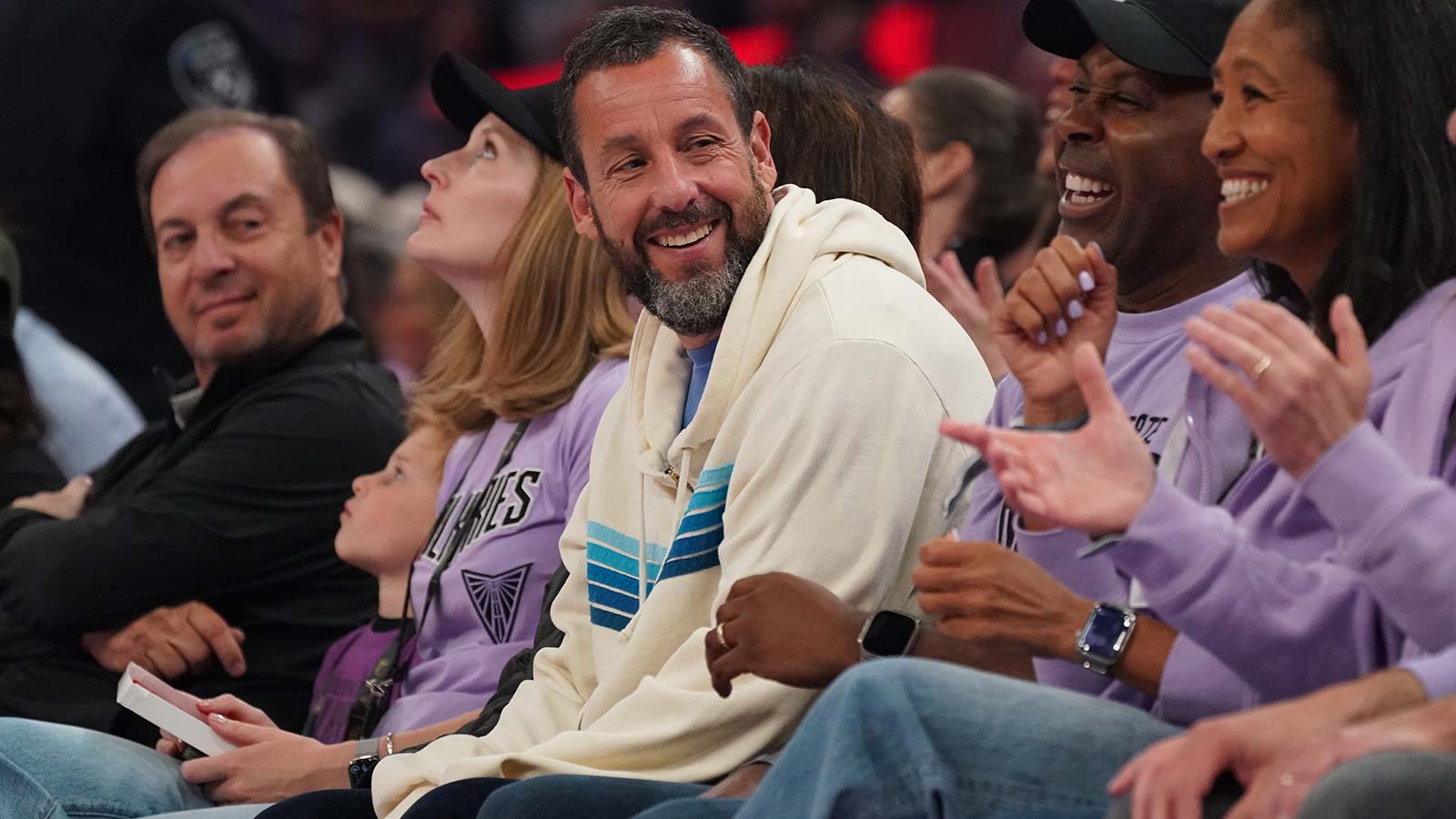 Adam Sandler spotted courtside at Ballhalla during Aces-Valkyries clash