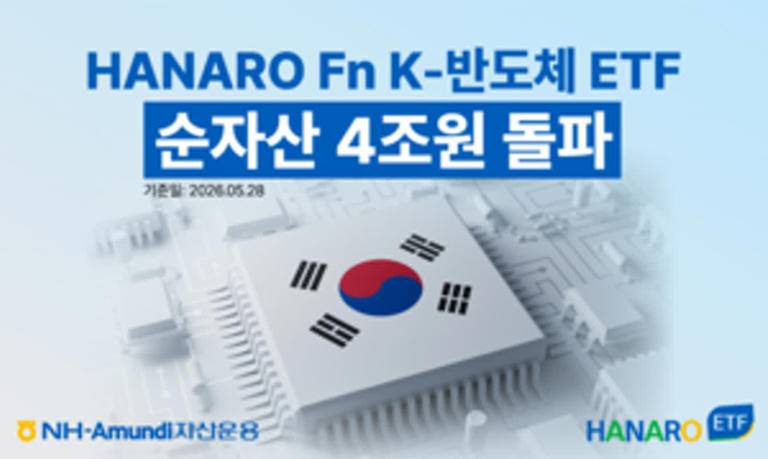 NH-아문디운용 HANARO Fn K-반도체 ETF, 순자산 4조 돌파…2주만에 1조 쑥