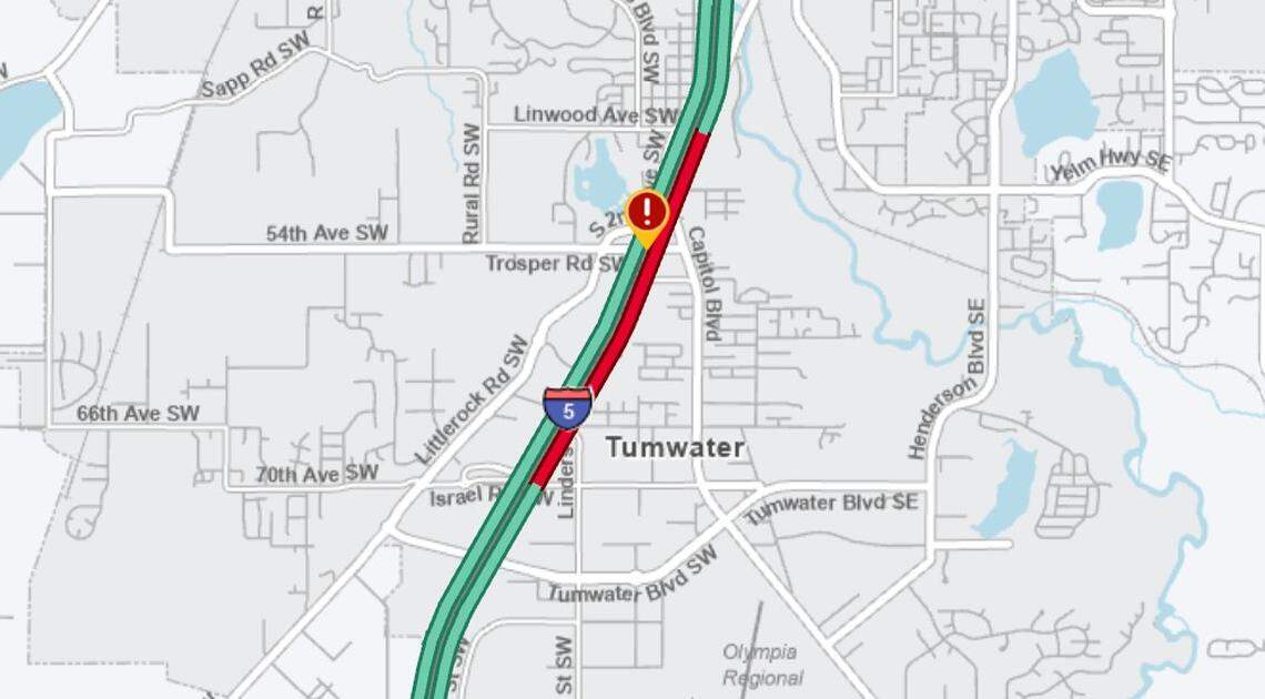 Semi-truck rolls over in Tumwater and blocks freeway ramp, WSP says