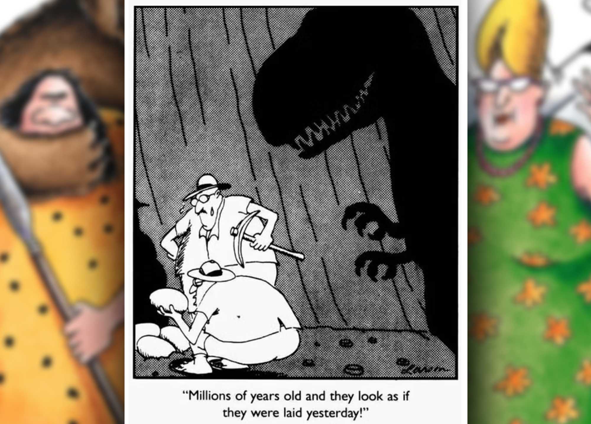 far side paleontologist t-rex eggs comic