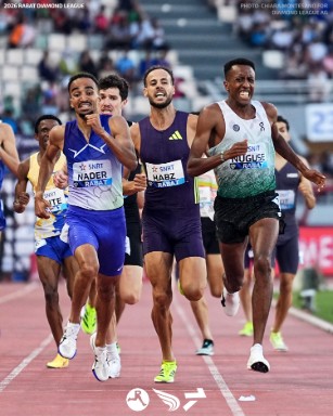 Isaac Nader (2º) e Patrícia Silva (4ª) nos 1.500 m do Meeting de Rabat ...