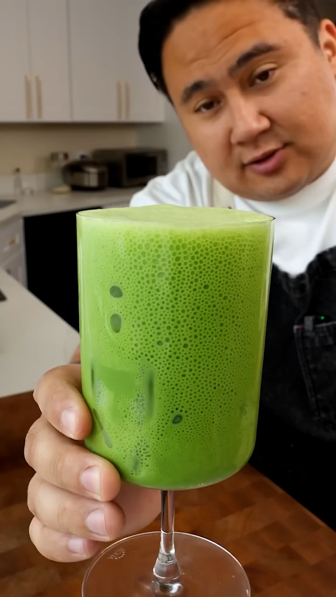 Making matcha lattes at home to save money