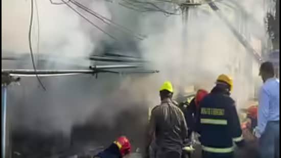 Fire rips through fish market in Odisha's Cuttack, guts over 30 shops, bank