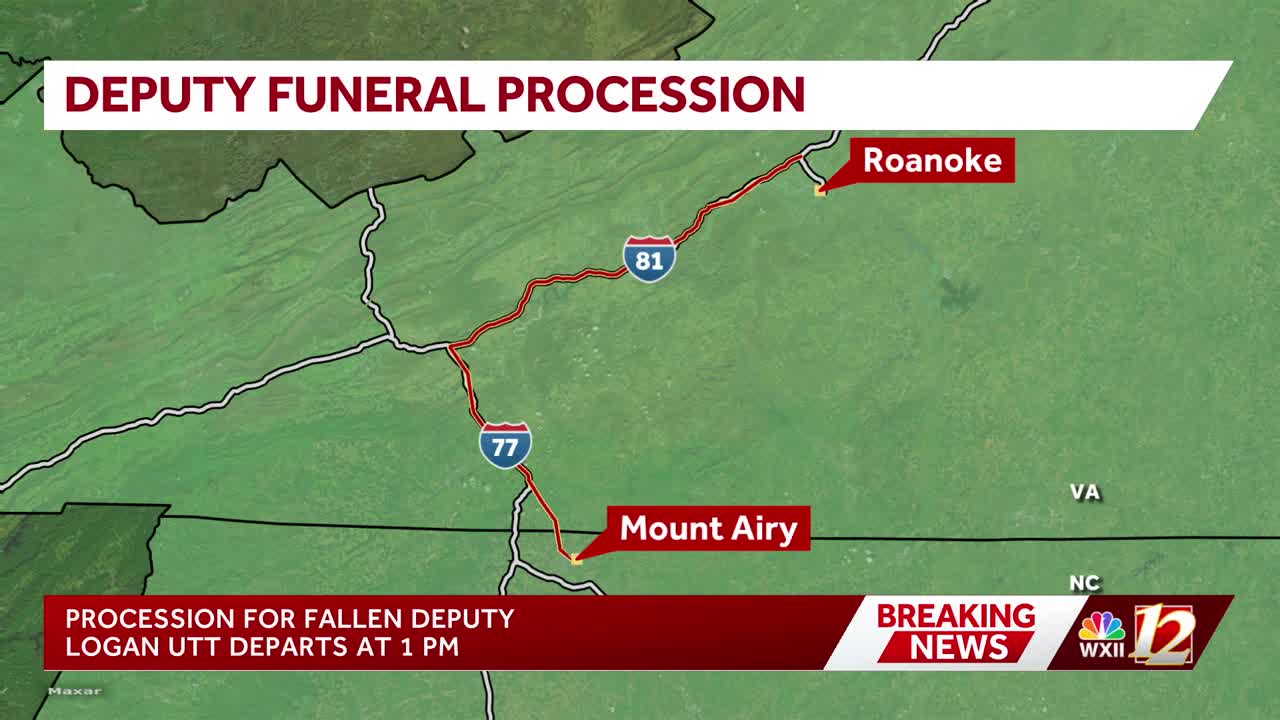 Processional route for fallen Carroll Co. sheriff’s deputy Logan Utt