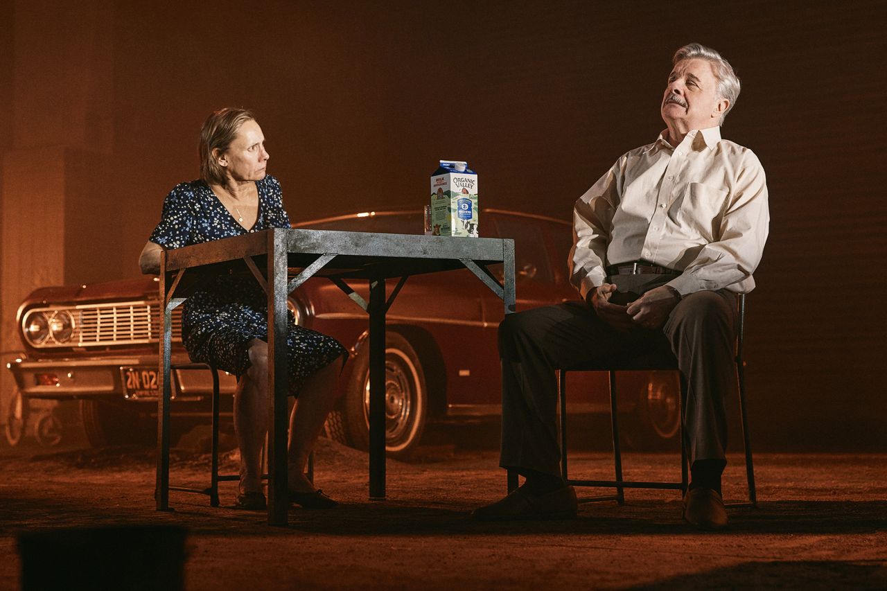 Laurie Metcalf and Nathan Lane in 'Death of a Salesman' on Broadway Credit: Emilio Madrid