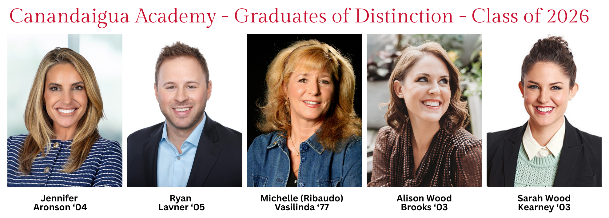 Canandaigua honors five alumni for lifetime success