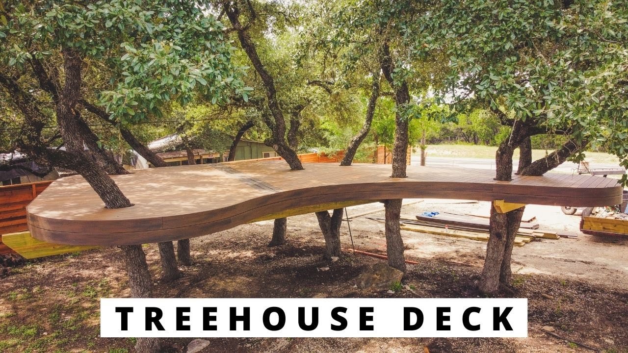 Building a treehouse deck in the trees (part 2)