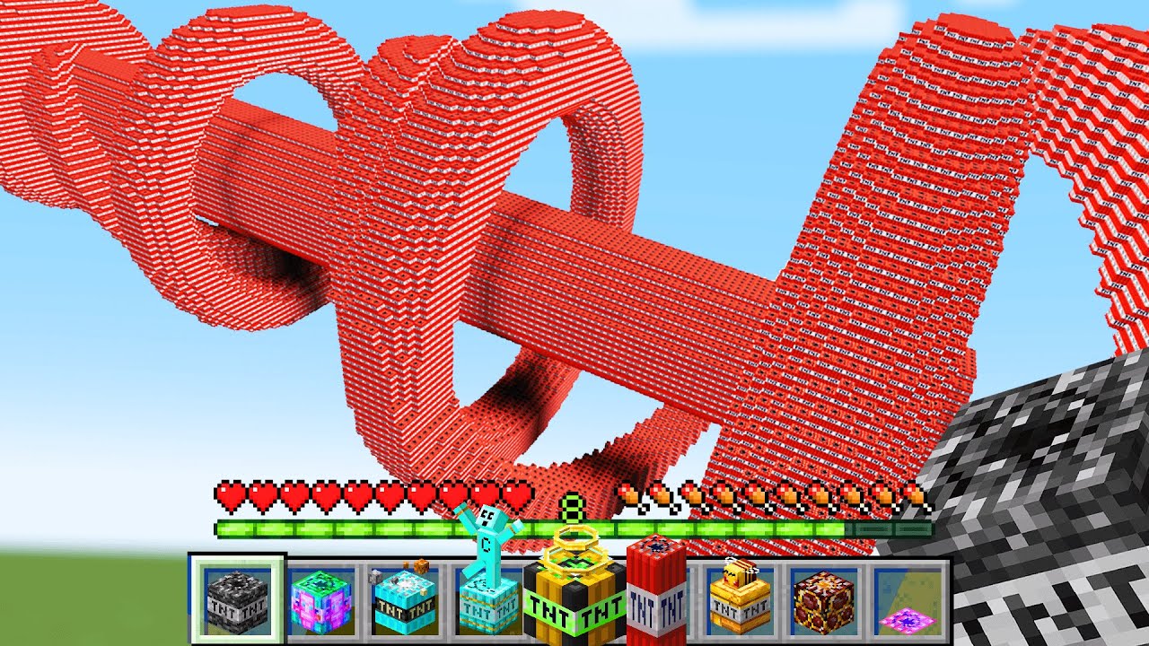 Using super TNT to create massive explosions in Minecraft