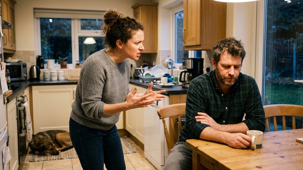 What a husband's silence actually means during ordinary kitchen arguments