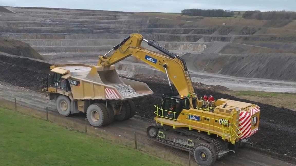 This massive mining machine never stops moving rock