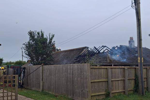 Casualty treated for burns following bungalow roof fire in Newbridge