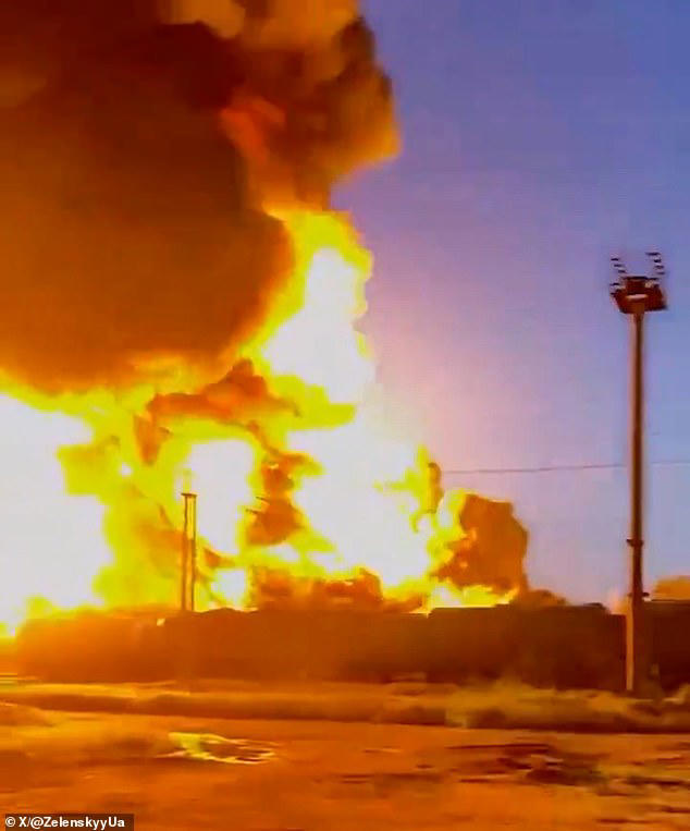 Moment Ukraine launches devastating drone attack on St Petersburg