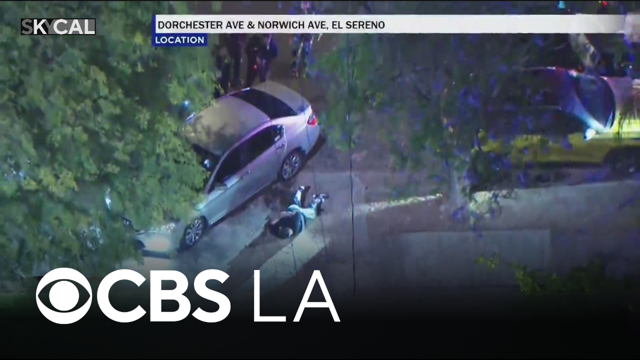 Allegedly armed suspect surrenders to LAPD officers after pursuit in El ...