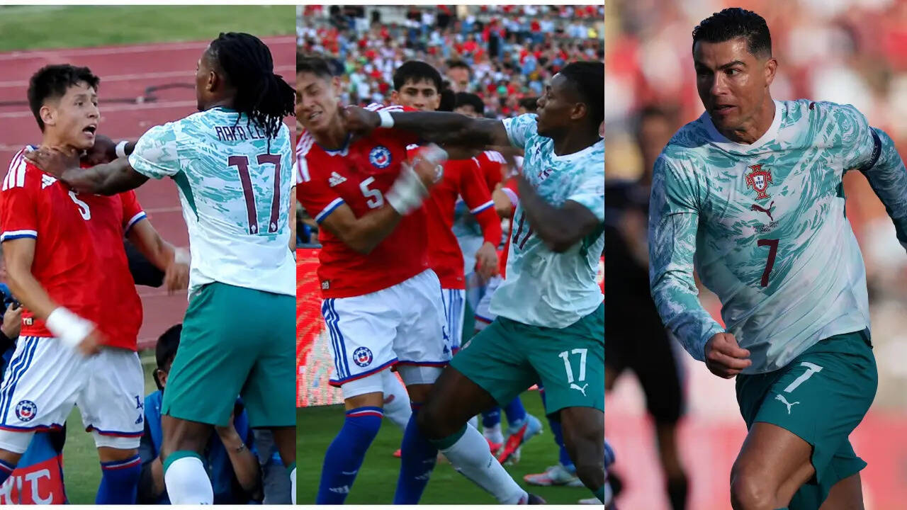 Image for Portugal-Chile friendly turns violent; trouble brews for Cristiano Ronaldo's FIFA World Cup plans: Watch